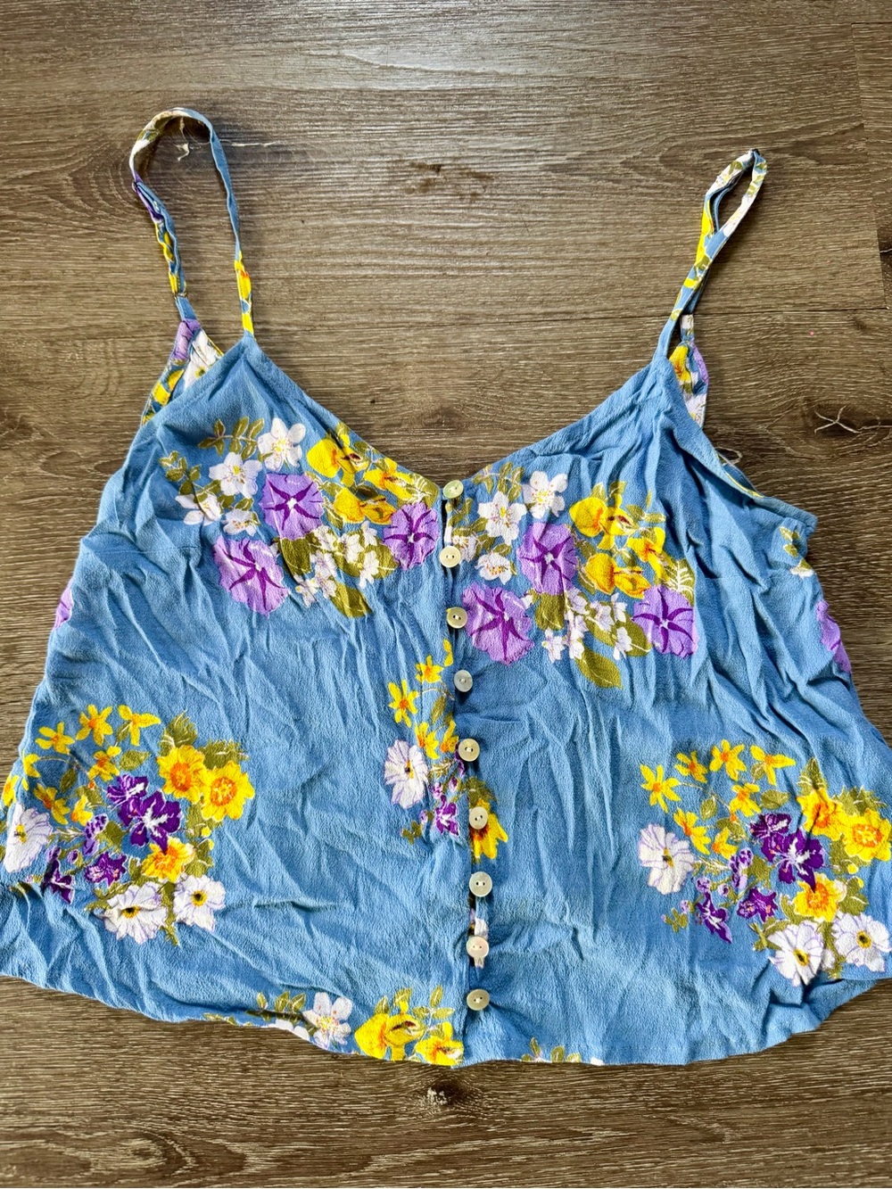 Alohiwai wildflower Floral Button-Front cami Tank Top size M
